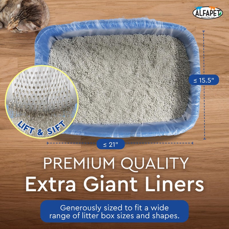 Alfapet Cat Litter Box Sifting Liners Alfapet - Extra Giant 50 Count - Tear-Resistant Cat Litter Bags - Waterproof Kitty Litter Liners - Fits Almost All Litterbox Pan Sizes, 40" x 38", 30 lb Capacity - Image 3